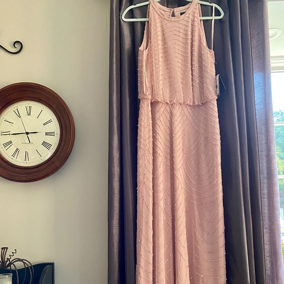 COPY - Adrianna Papell Art Deco Halter Neckline in Aurora Pink - Picture 6 of 9